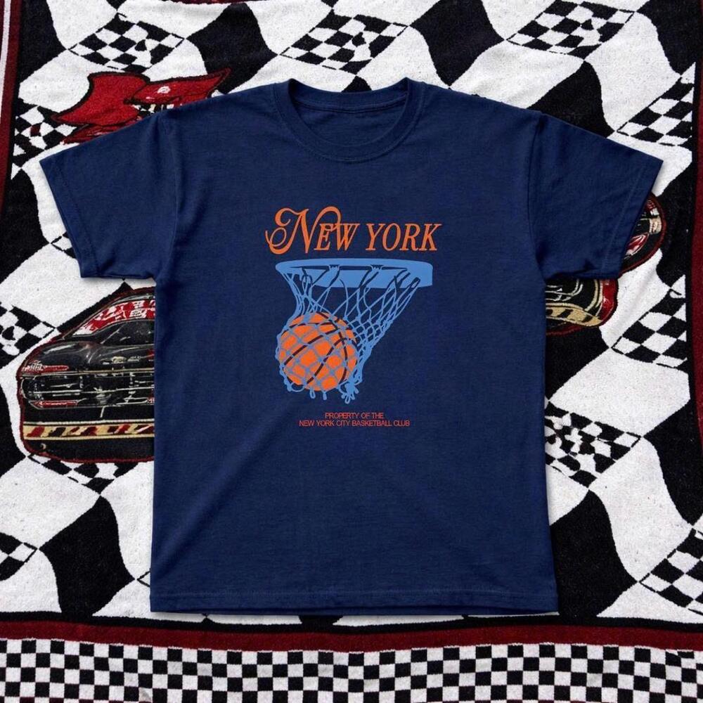 Navy And Orange New York Knicks Basketball Tee